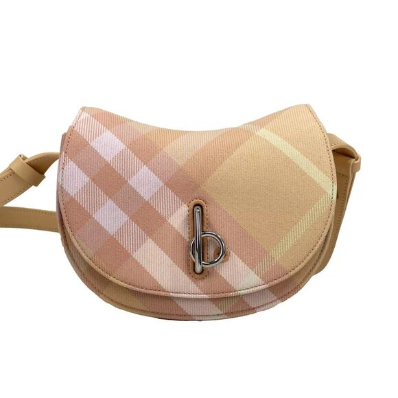 Burberry Handbags - Burberry Mini Check Rocking Horse Crossbody Bag Purse Women's Peach